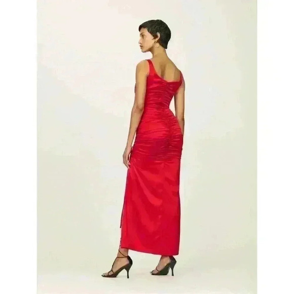 New Reformation Smithfield Dress Red Size 4 Retaiks $795 - Picture 4 of 5